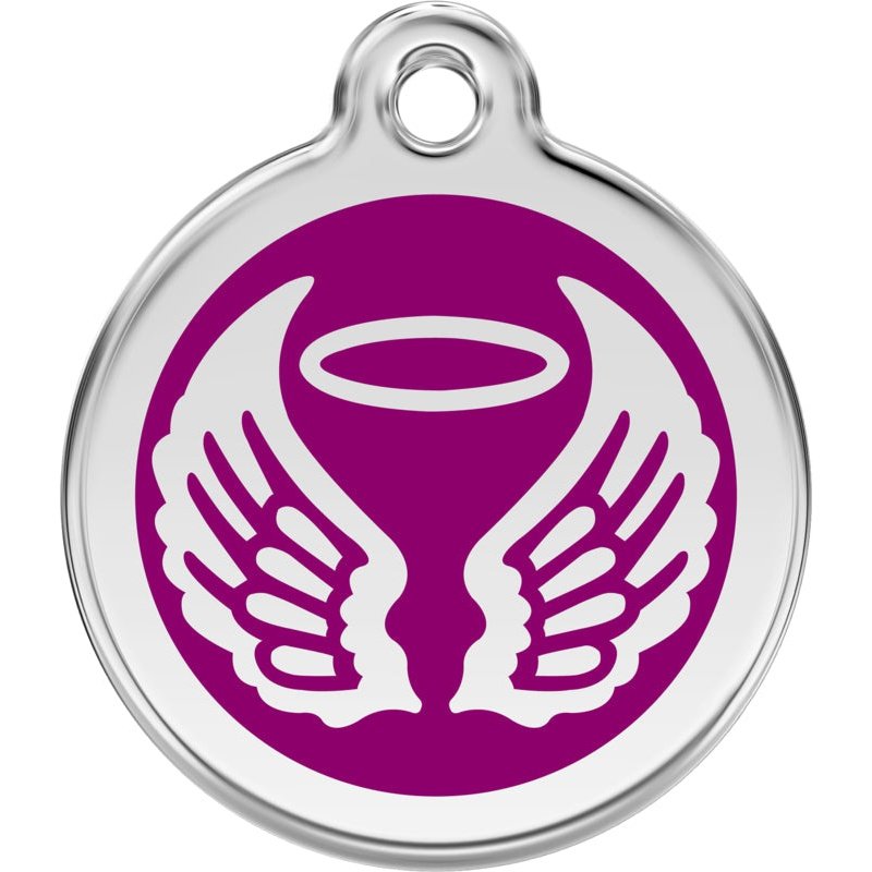 Pet ID Tags Angel Wings Purple