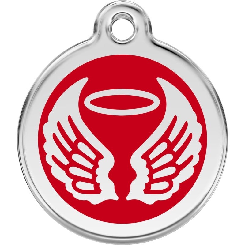 Pet ID Tags Angel Wings Red