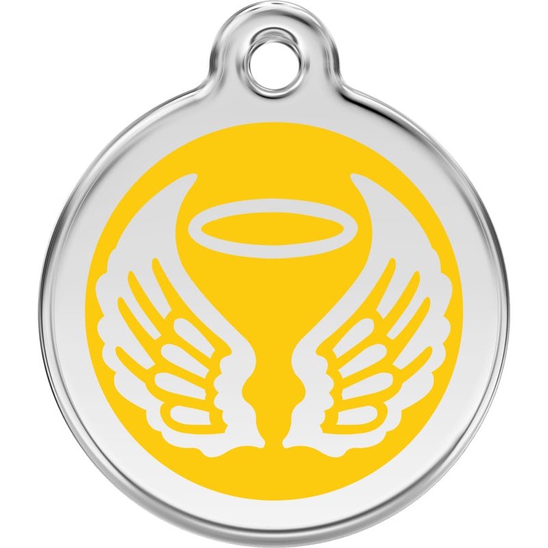 Pet ID Tags Angel Wings Yellow