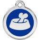 Pet ID Tags Bone in Bowl Dark Blue