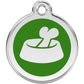 Pet ID Tags Bone in Bowl Green