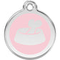 Pet ID Tags Bone in Bowl Light Pink