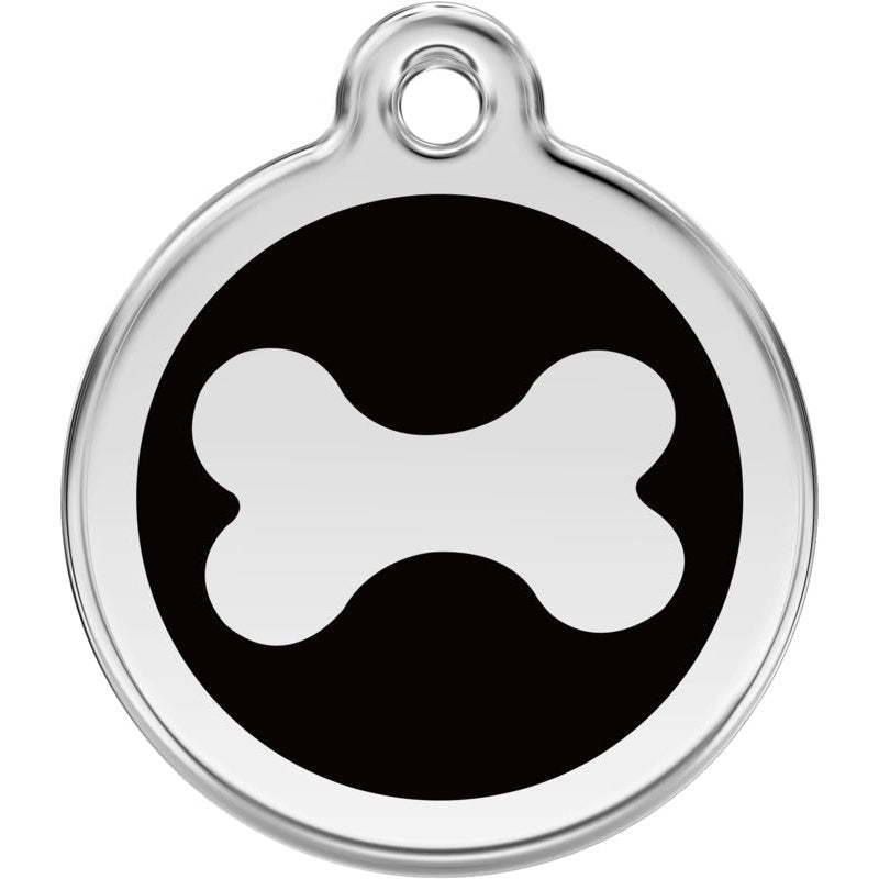 Pet ID Tags Bone Black