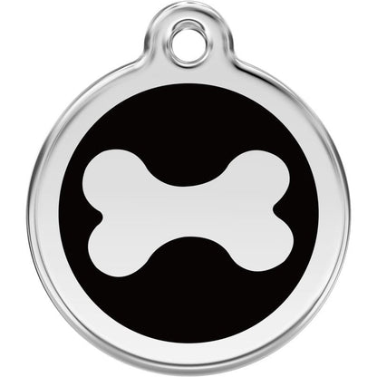 Pet ID Tags Bone Black