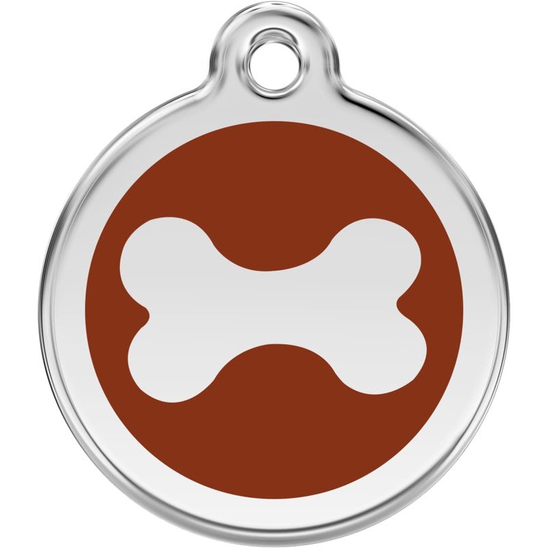 Pet ID Tags Bone Brown