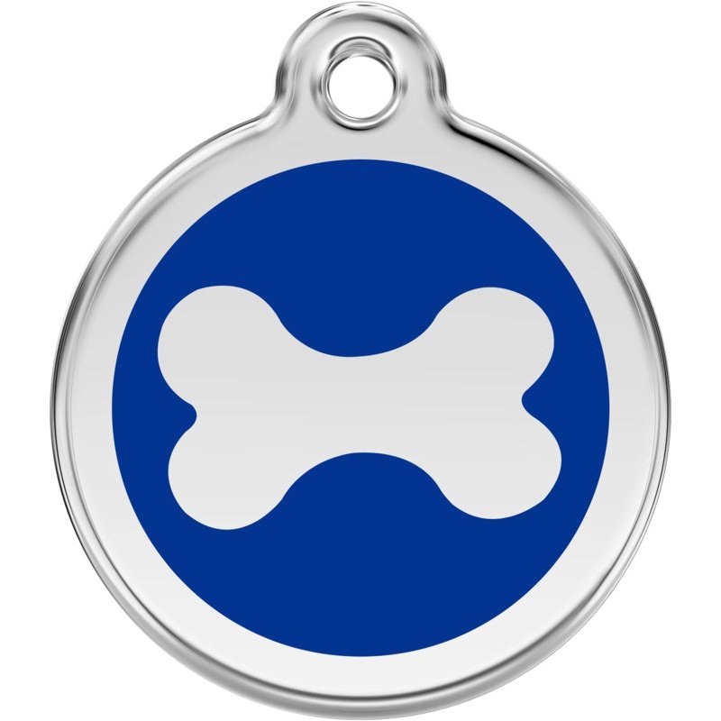 Pet ID Tags Bone Dark Blue