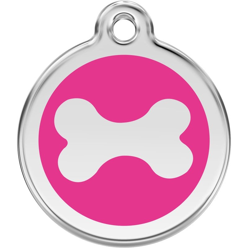 Pet ID Tags Bone Hot Pink