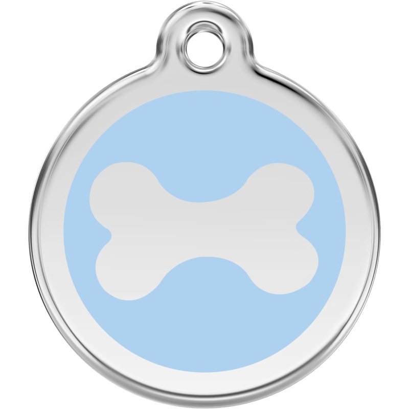 Pet ID Tags Bone Light Blue