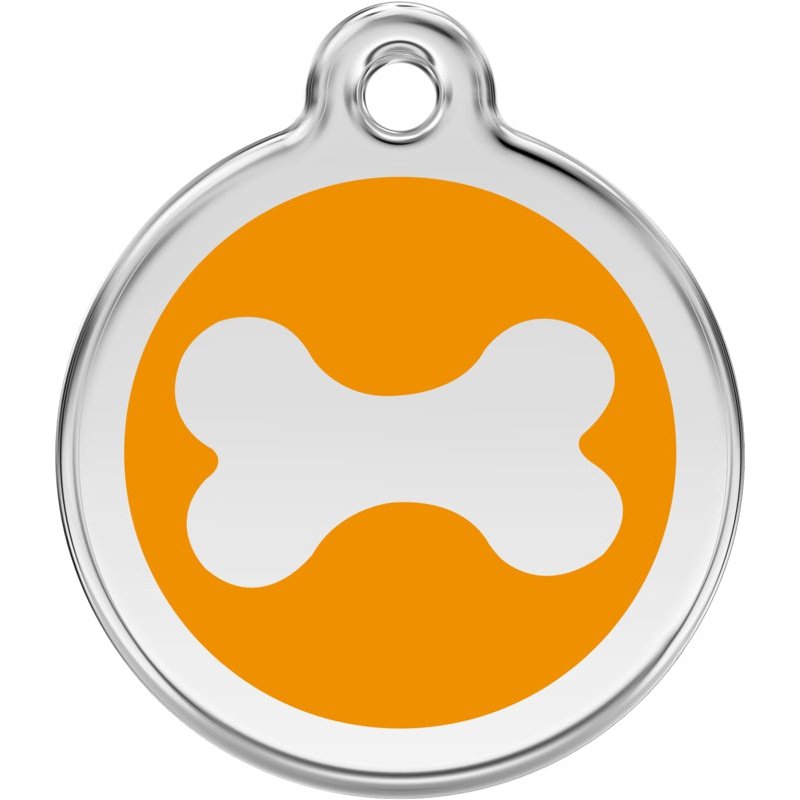 Pet ID Tags Bone Orange