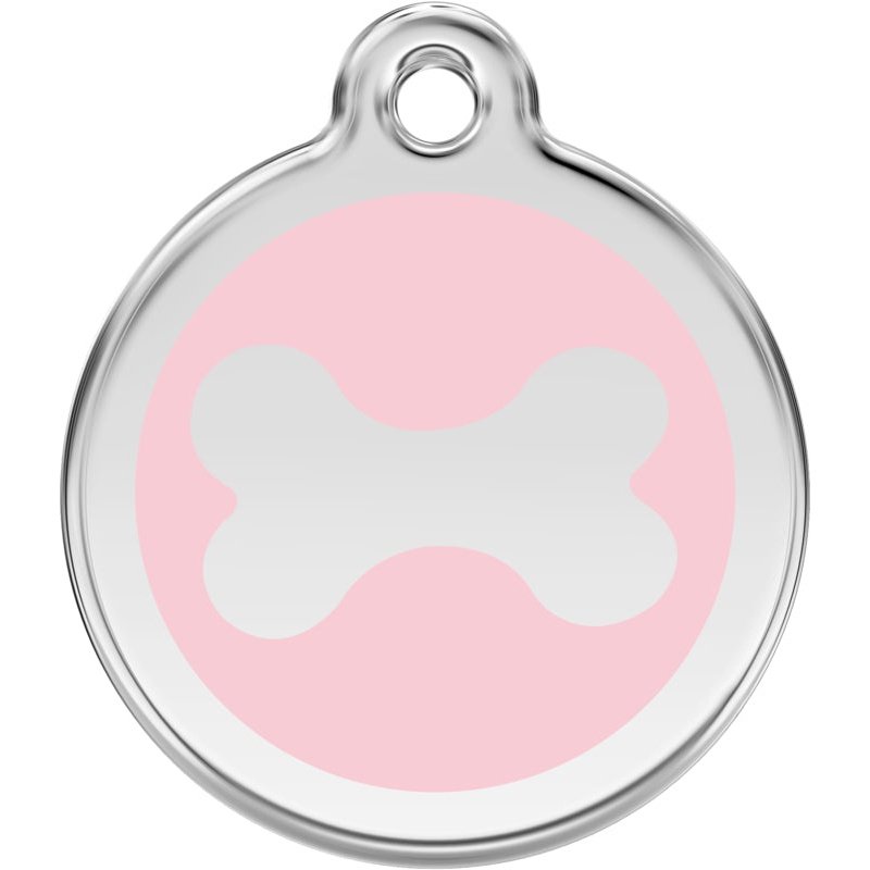 Pet ID Tags Bone Light Pink