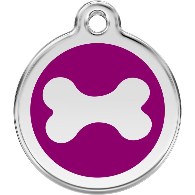 Pet ID Tags Bone Purple