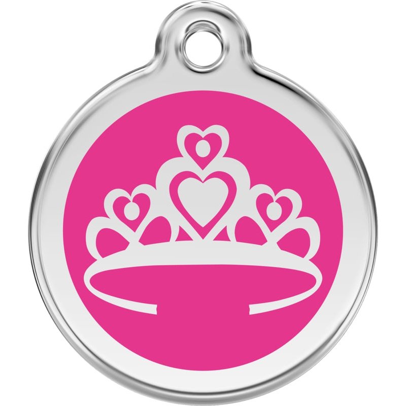 Pet ID Tags Crown Hot Pink