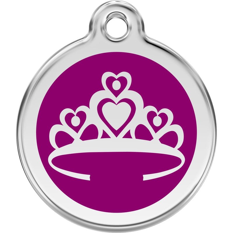 Pet ID Tags Crown Purple