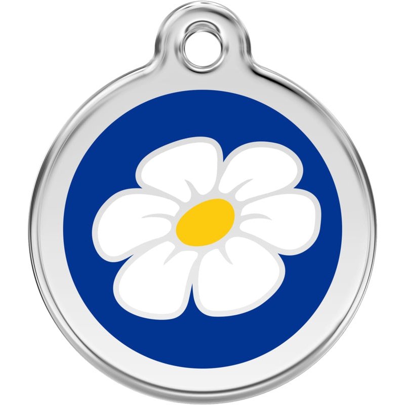 Pet ID Tags Daisy Dark Blue