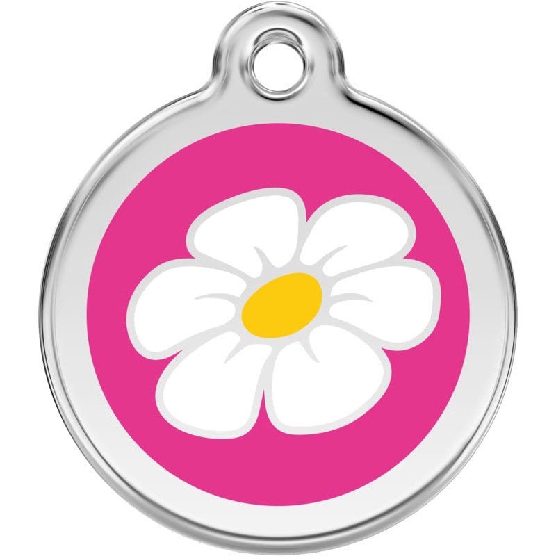 Pet ID Tags Daisy Hot Pink