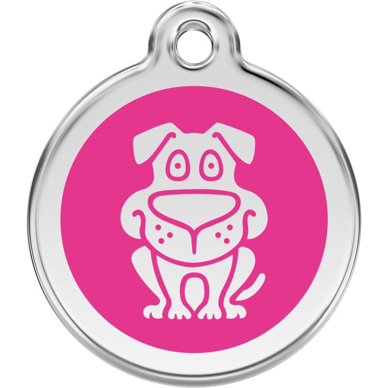 Pet ID Tags Dog Hot Pink