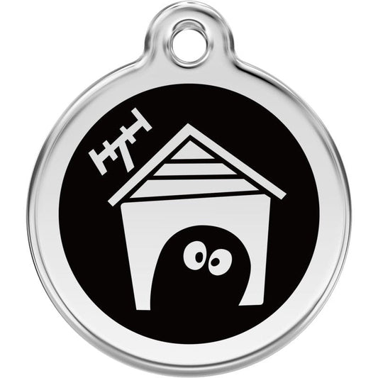 Pet ID Tags Dog House Black