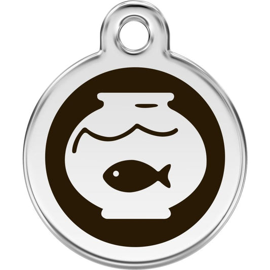 Pet ID Tags Fish Bowl Black