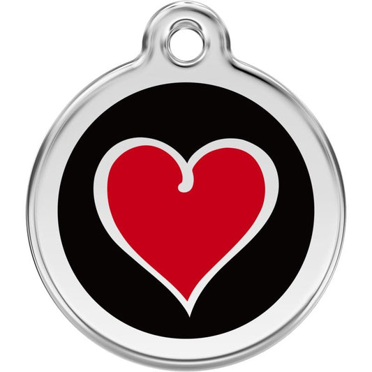 Pet ID Tags Heart 2 Black