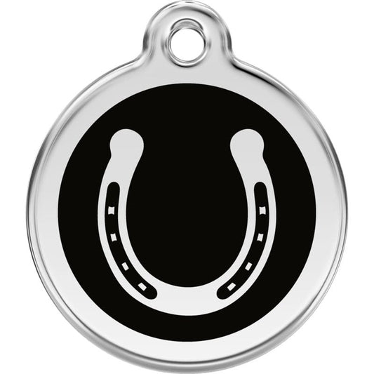 Pet ID Tags Horseshoe Black