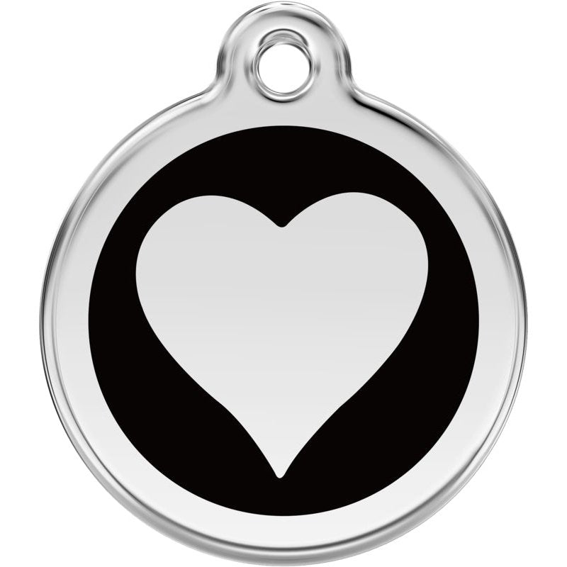 Pet ID Tags Heart Black