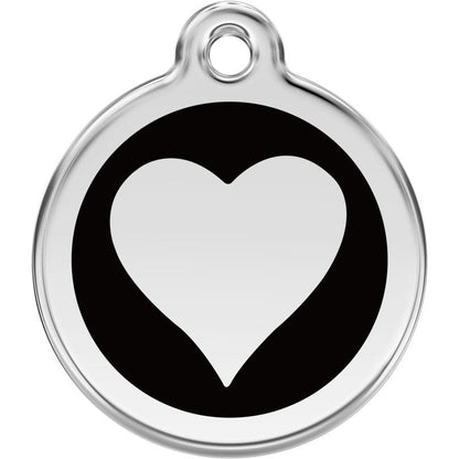 Pet ID Tags Heart Black