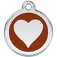 Pet ID Tags Heart Brown