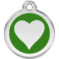 Pet ID Tags Heart Green