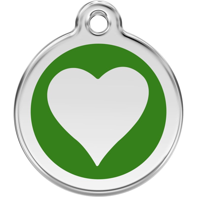 Pet ID Tags Heart Green