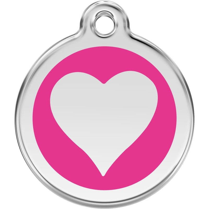 Pet ID Tags Heart Hot Pink