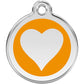 Pet ID Tags Heart Orange