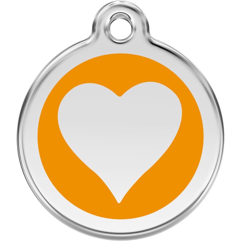 Pet ID Tags Heart Orange