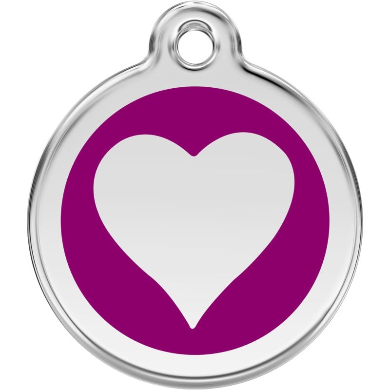 Pet ID Tags Heart Purple