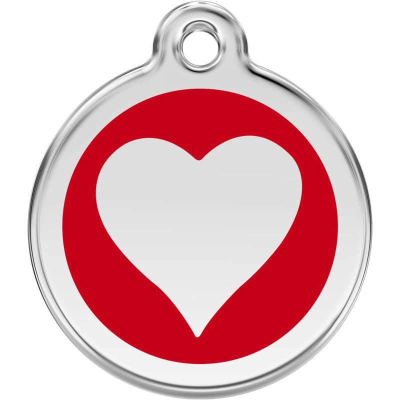 Pet ID Tags Heart Red