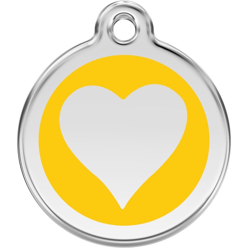 Pet ID Tags Heart Yellow