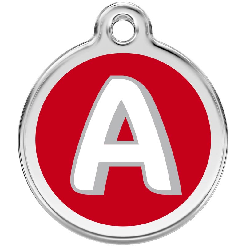 Pet ID Tags Alphabet Red A