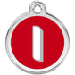 Pet ID Tags Alphabet Red I