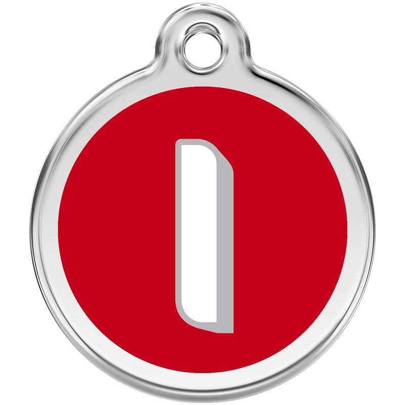 Pet ID Tags Alphabet Red I