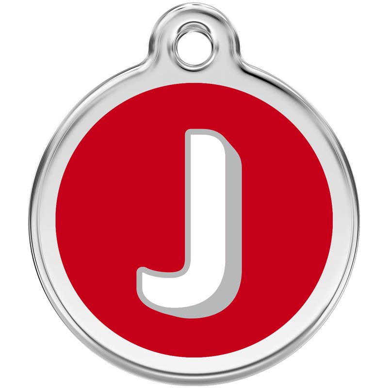 Pet ID Tags Alphabet Red J