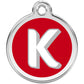 Pet ID Tags Alphabet Red K