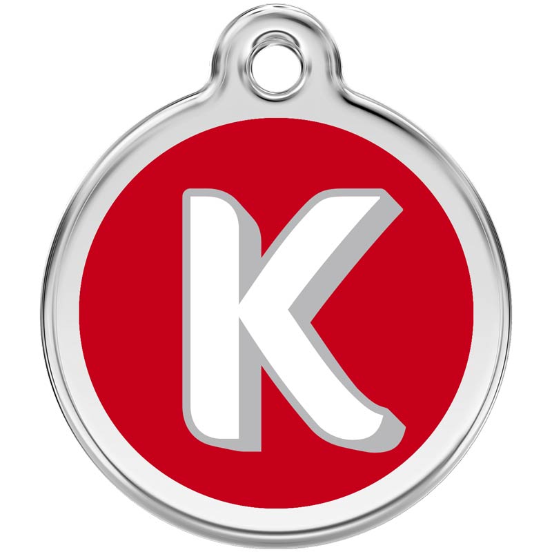 Pet ID Tags Alphabet Red K