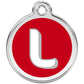 Pet ID Tags Alphabet Red L