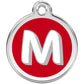 Pet ID Tags Alphabet Red M