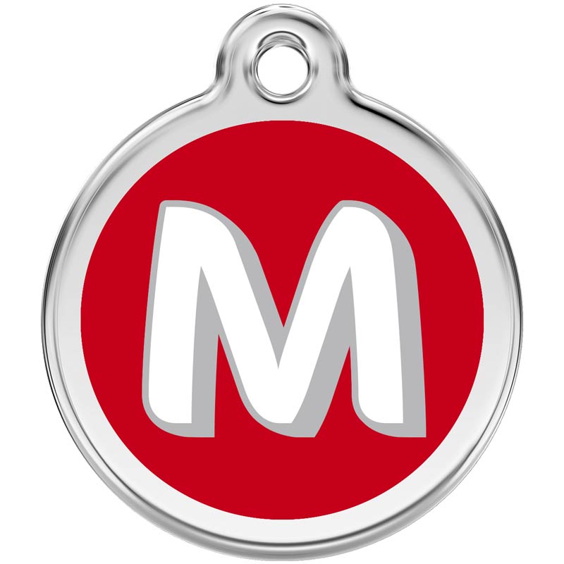 Pet ID Tags Alphabet Red M