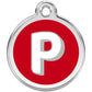 Pet ID Tags Alphabet Red P