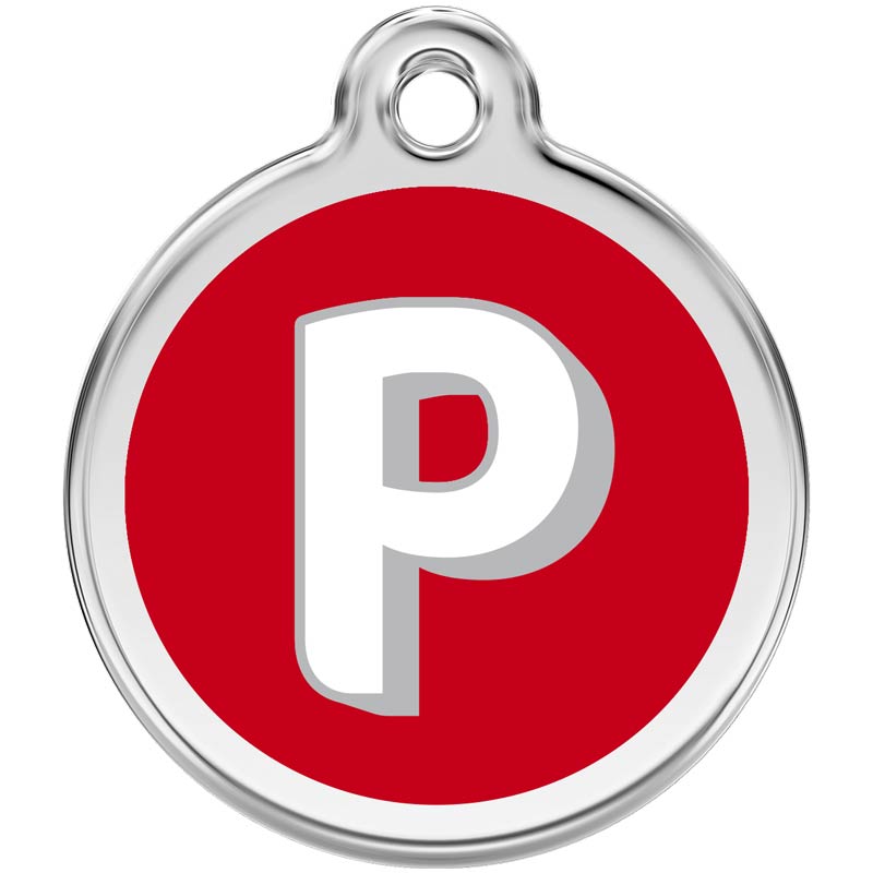 Pet ID Tags Alphabet Red P