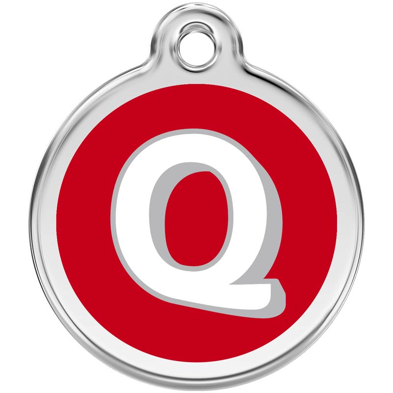 Pet ID Tags Alphabet Red Q