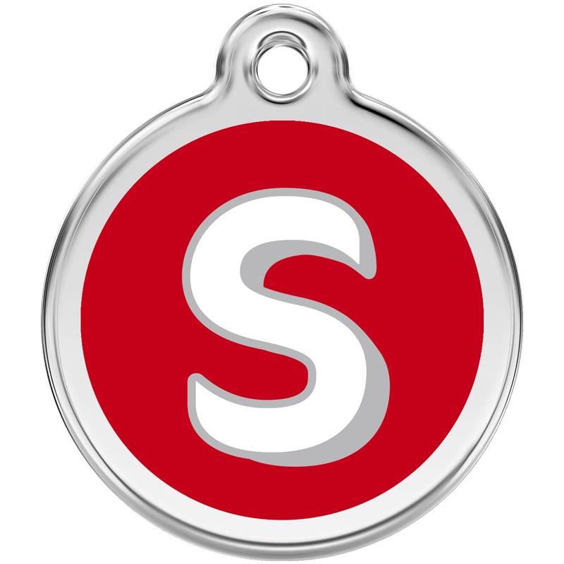 Pet ID Tags Alphabet Red S