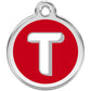 Pet ID Tags Alphabet Red T