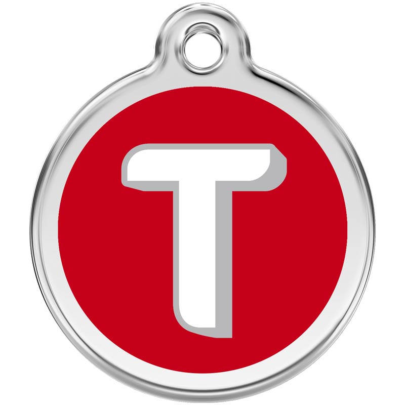 Pet ID Tags Alphabet Red T